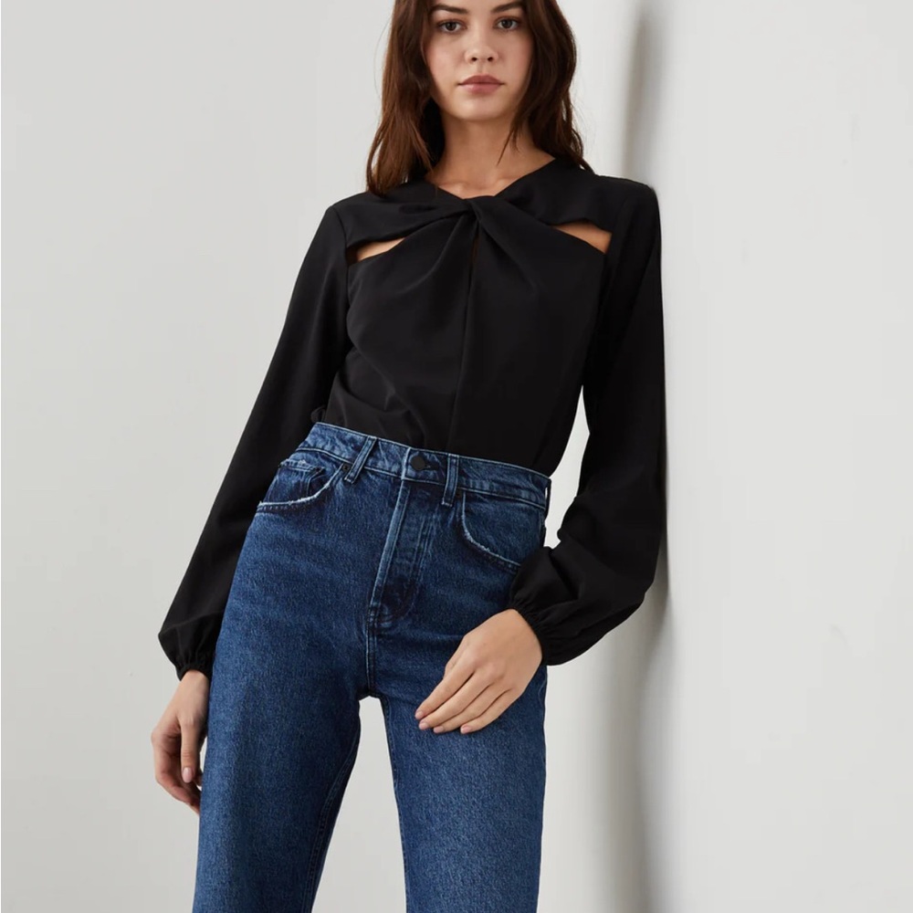 Rails Eli Top with cutouts in black - size large